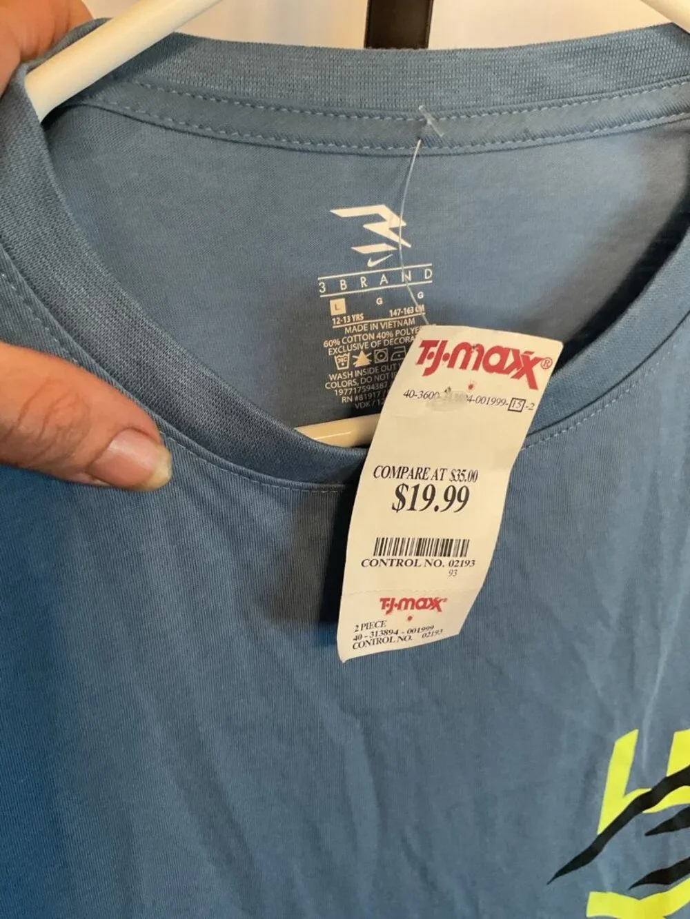 Nike 3BRAND by Russell Wilson Boys Graphic T Shirt Blue Neon Logo Short Sleeve S